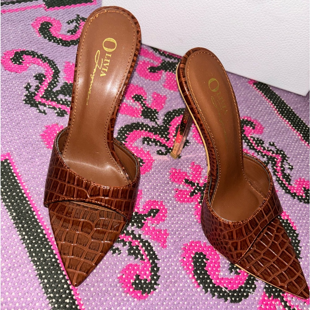 Snake skin mules